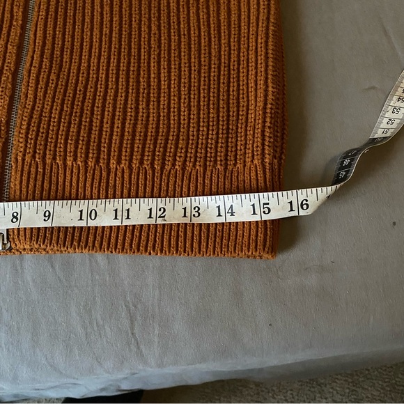 Everlane Chunky Knit Zip Cardigan Organic Cotton Toasted Almond Size XS - Picture 7 of 9